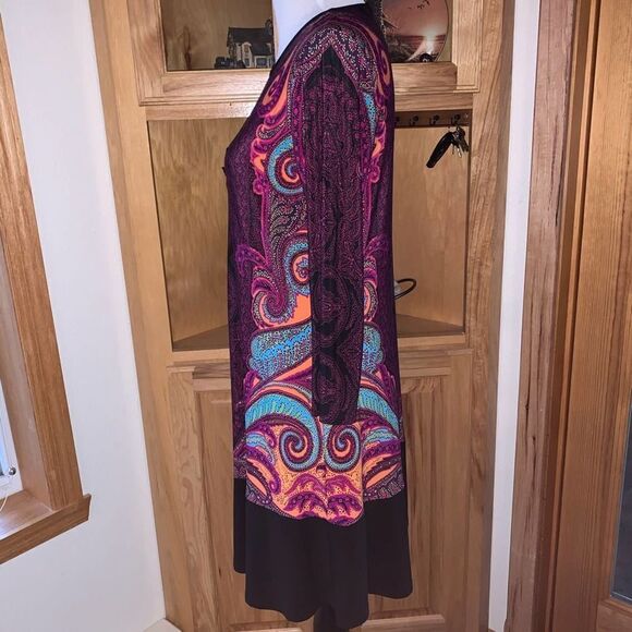 MSK Scoop Neck 3/4 Sleeve Medallion Dress - Picture 2 of 7